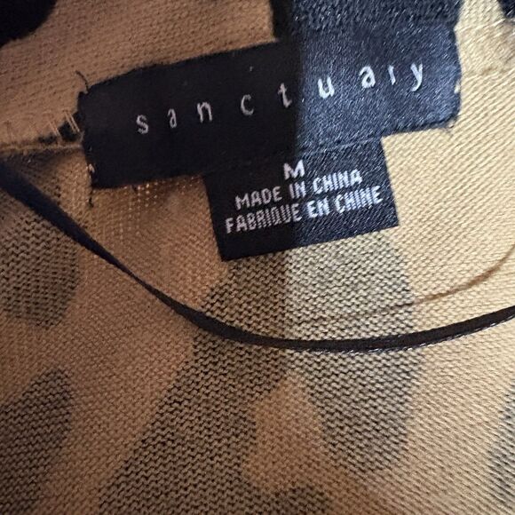 Sanctuary M Leopard Print Cardigan Women Open Front Pocket Boho Fall Layering - Picture 4 of 8